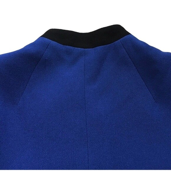 Vintage Zelda Womens Contrast Trim Tailored Blazer Jacket Blue Black 12 Large L - Picture 7 of 13